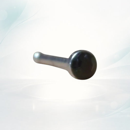 Aramat Jewels stainless steel nose piercing with a 1.5mm black crystal stud. Straight design for comfortable wear.
