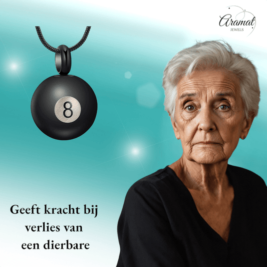 Ashanger Biljartbal met Cijfer 8 - Zwart RVS - hang1323 - 20002 - Gedenkhangers kopen# - alles - ashangers - Assieraad