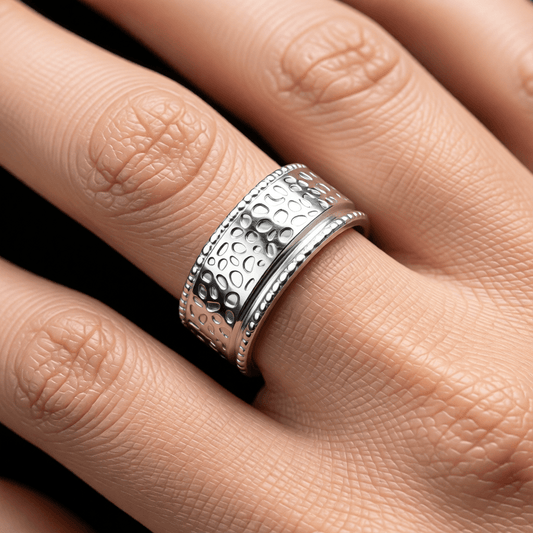 Brede Damesring met Motief | 9mm - Stainless Steel - Aramat Jewels - Ringen - cadeautip