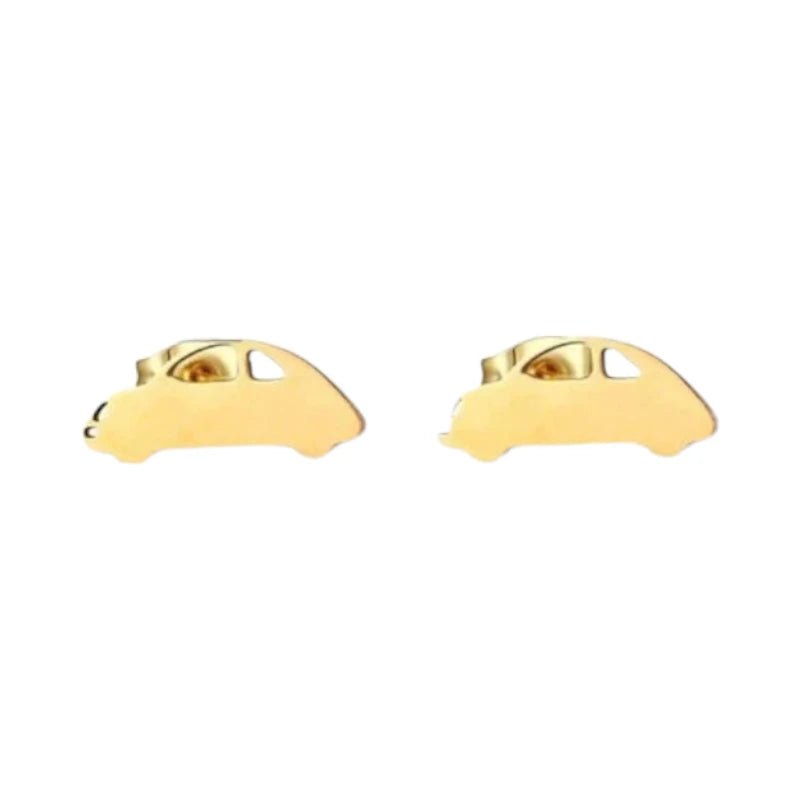 Goudkleurige Auto Oorbellen in Staal (13x5mm) - oor486 - Oorbellen kopen# - 13mm - alles - auto