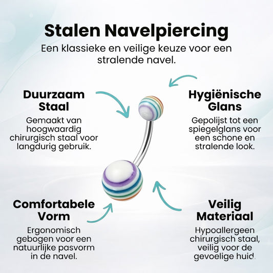 Colorful Rainbow Acrylic Belly Button Piercing