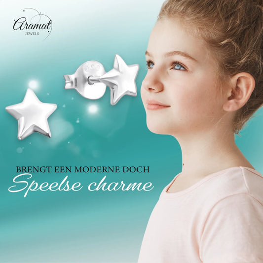925 Sterling Zilveren Sterretjes Oorknopjes 6mm