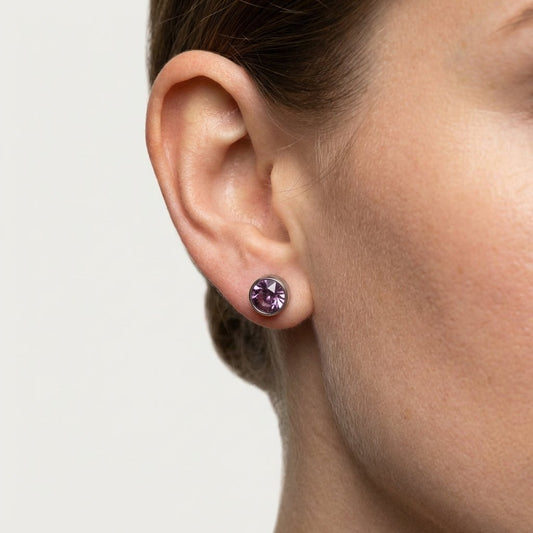 Oorstekers – Staal Kristal Licht Paars Zilverkleur (10mm) - Aramat Jewels - Oorbellen - cadeautip