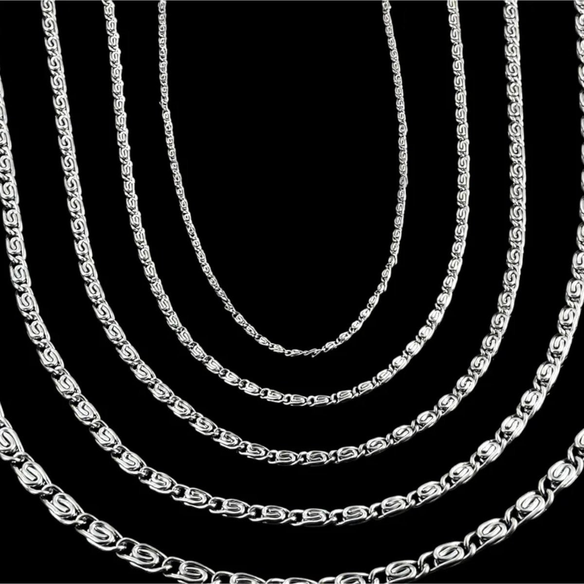 RVS Griekse Ketting 50 - 60cm Zilverkleur - Greek Pattern Unisex - Aramat Jewels - Halskettingen - cadeautip