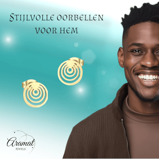 Spiraal Cirkel Oorbellen Goudkleur – 10mm - Aramat Jewels - Oorbellen - cadeautip