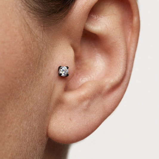 Tragus Helix Piercing – Zwart – AB Zirkonia 3mm - Aramat Jewels - Piercings - cadeautip