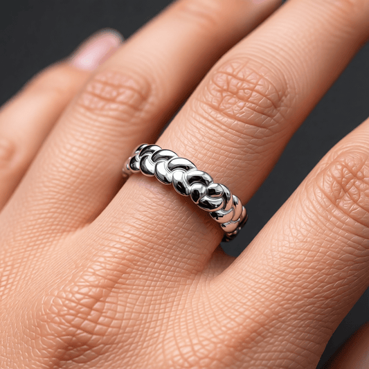 Verstelbare Damesring met Vlecht Design van RVS - 5,5mm - Aramat Jewels - Ringen - cadeautip