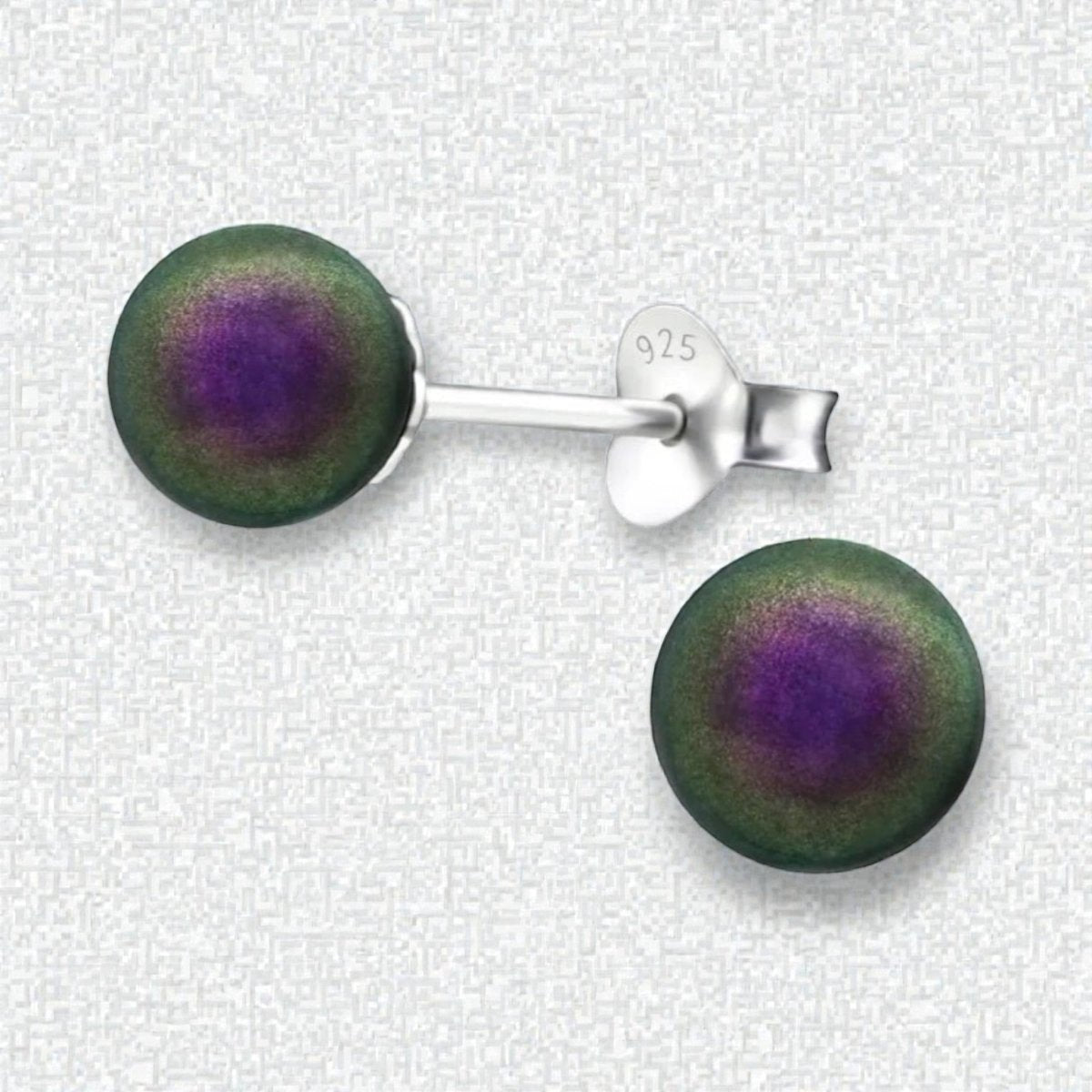 Zilveren Parel Oorbellen - Iriserend Paars - 6mm - Aramat Jewels - Oorbellen - cadeautip