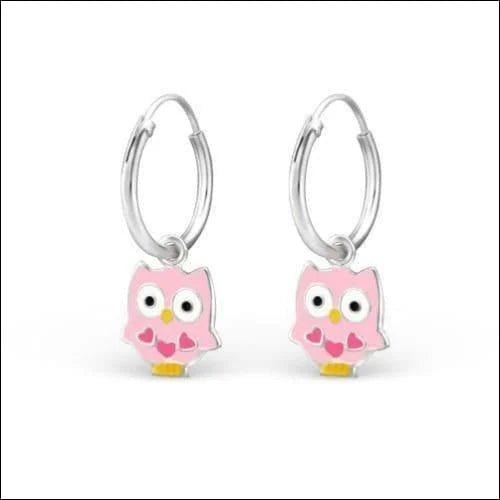 Oorbellen roze uil