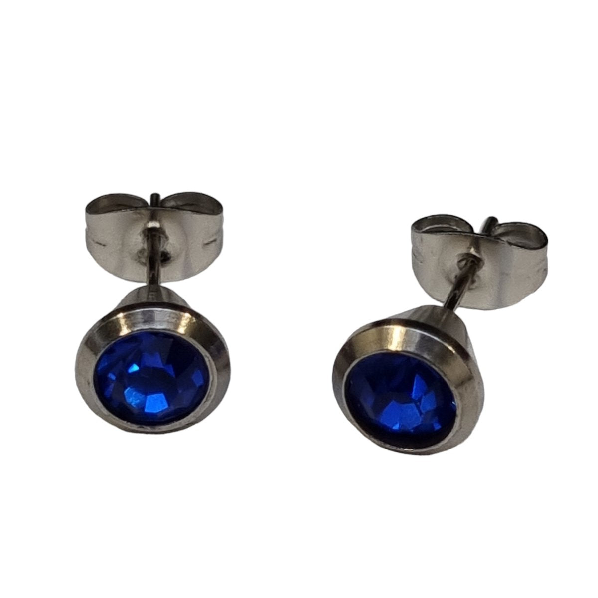 Donkerblauwe Kristal Oorbellen