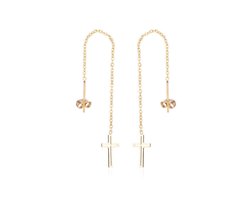 Doortrek Oorbellen Kruisje Chirurgisch Staal Goudkleurig 10cm 8720157032045 alles Aramat Jewels chirurgisch staal dames doortrekoorbellen Geen edelsteen Geen oormodel Geen steen goudkleurig kruis Meerdere kleuren met ketting Met_ketting Nieuw oor4219 oorbellen PVD rosékleurig smjell Soort sieraad_Oorbellen Staal Volwassenen zilverkleurig zonder steen Zonder_steen zweerknopjes