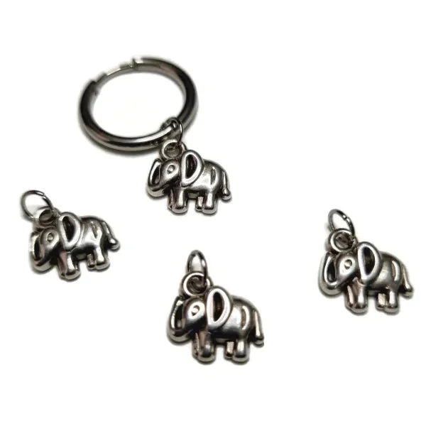 Handgemaakte Oor Bedels Zilver - Meerdere Vormen Olifant-12x11mm 10mm bliksem bloem dier druppel geen_bewerking Geen_Parel keltisch kralen.nl lotusbloem Meerdere Varianten Oorbedels Staal ster zilverkleurig