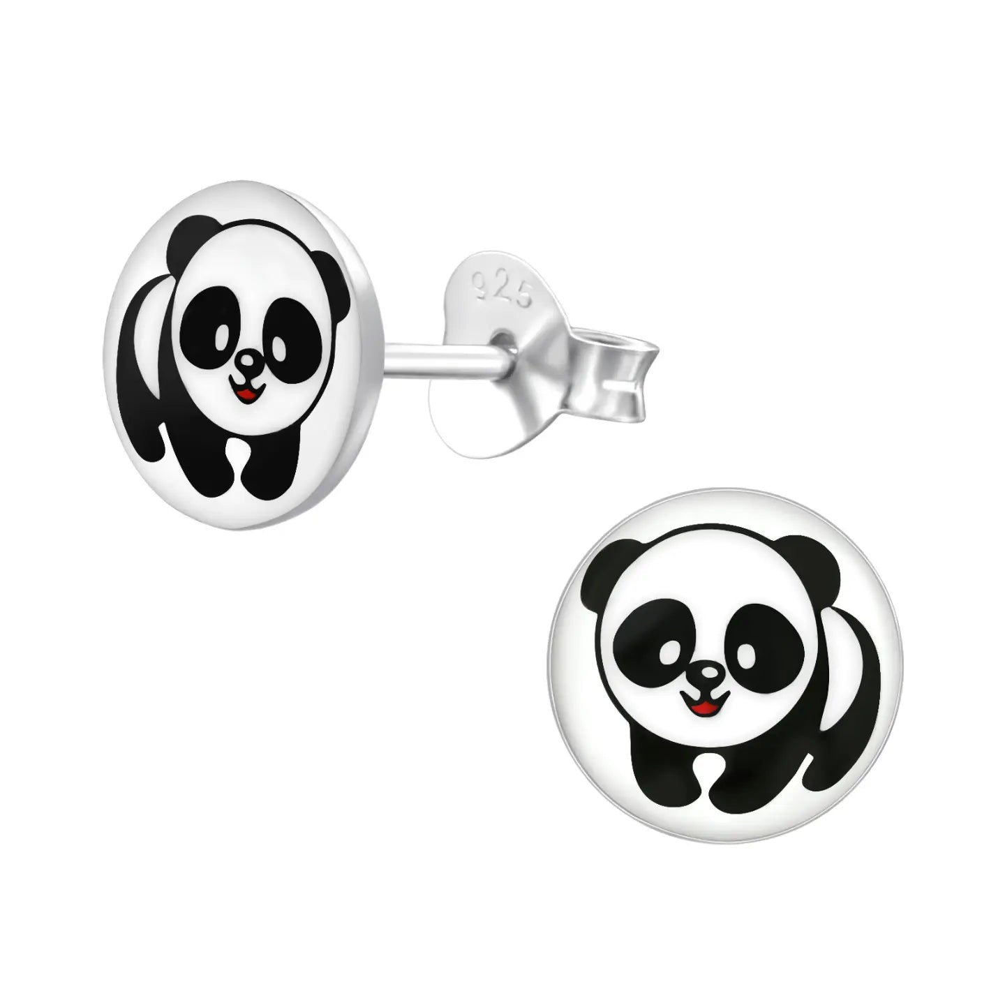Zilveren Panda Oorbellen