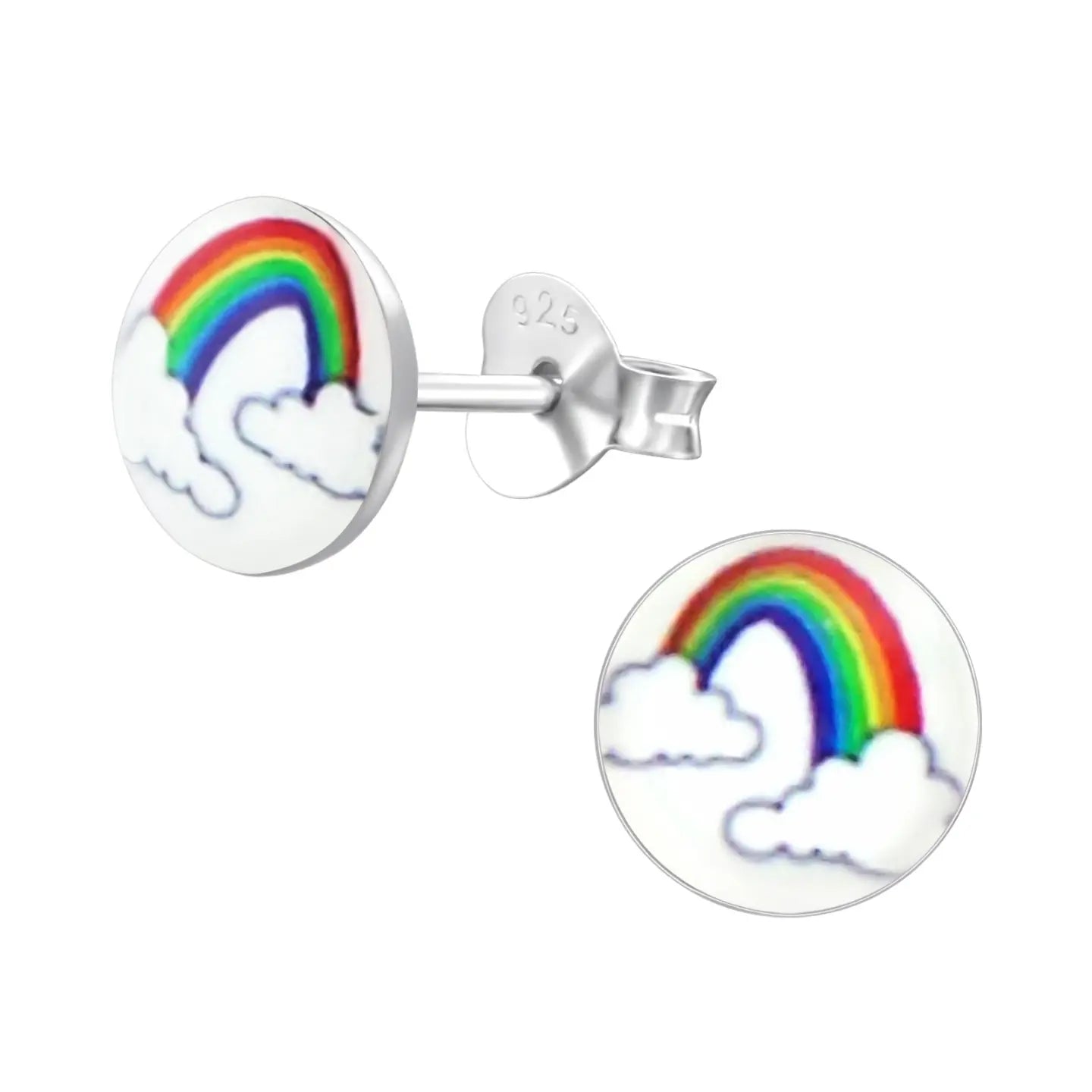 Kleurrijke Zilveren Regenboog Oorbellen