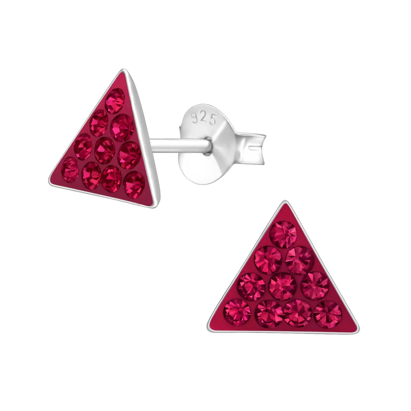 oor1421-4770-Zilveren Kristallen Oorbellen Driehoek-Aramat Jewels
