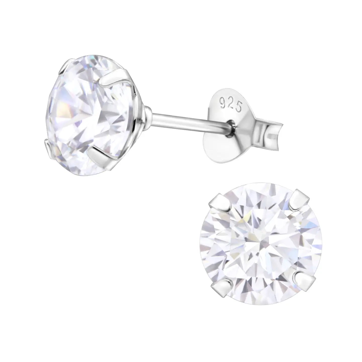 Ronde Kristal Oorbellen zilver