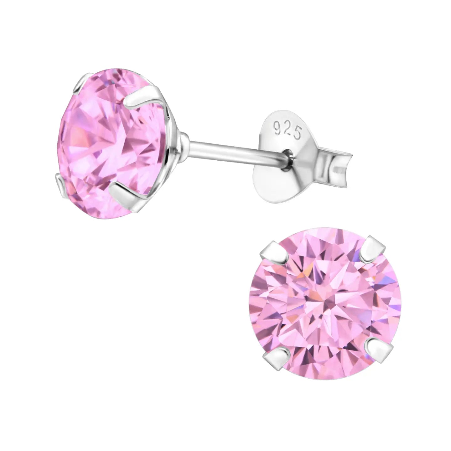 Ronde Kristal Oorbellen zilver