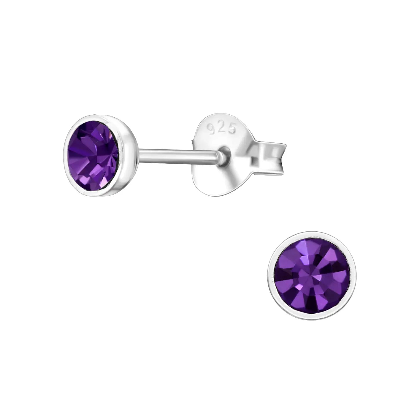 -Zilveren Oorbellen Met Kristal 4mm-Aramat Jewels