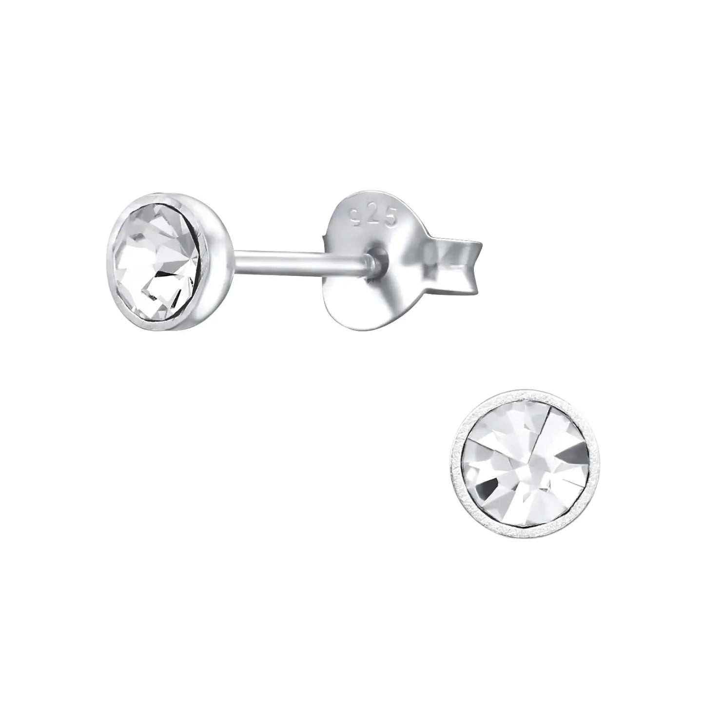 -Zilveren Oorbellen Met Kristal 4mm-Aramat Jewels