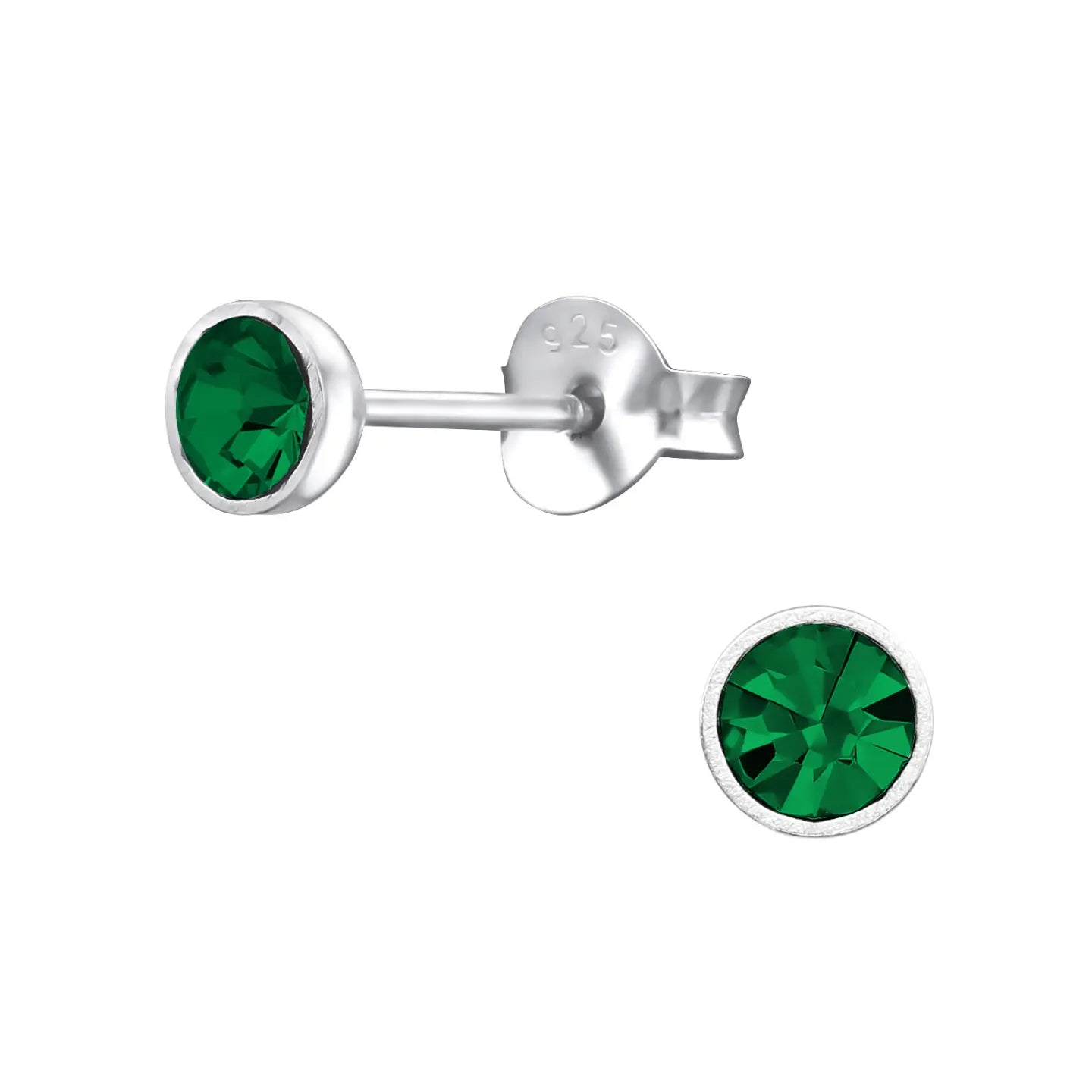 -Zilveren Oorbellen Met Kristal 4mm-Aramat Jewels