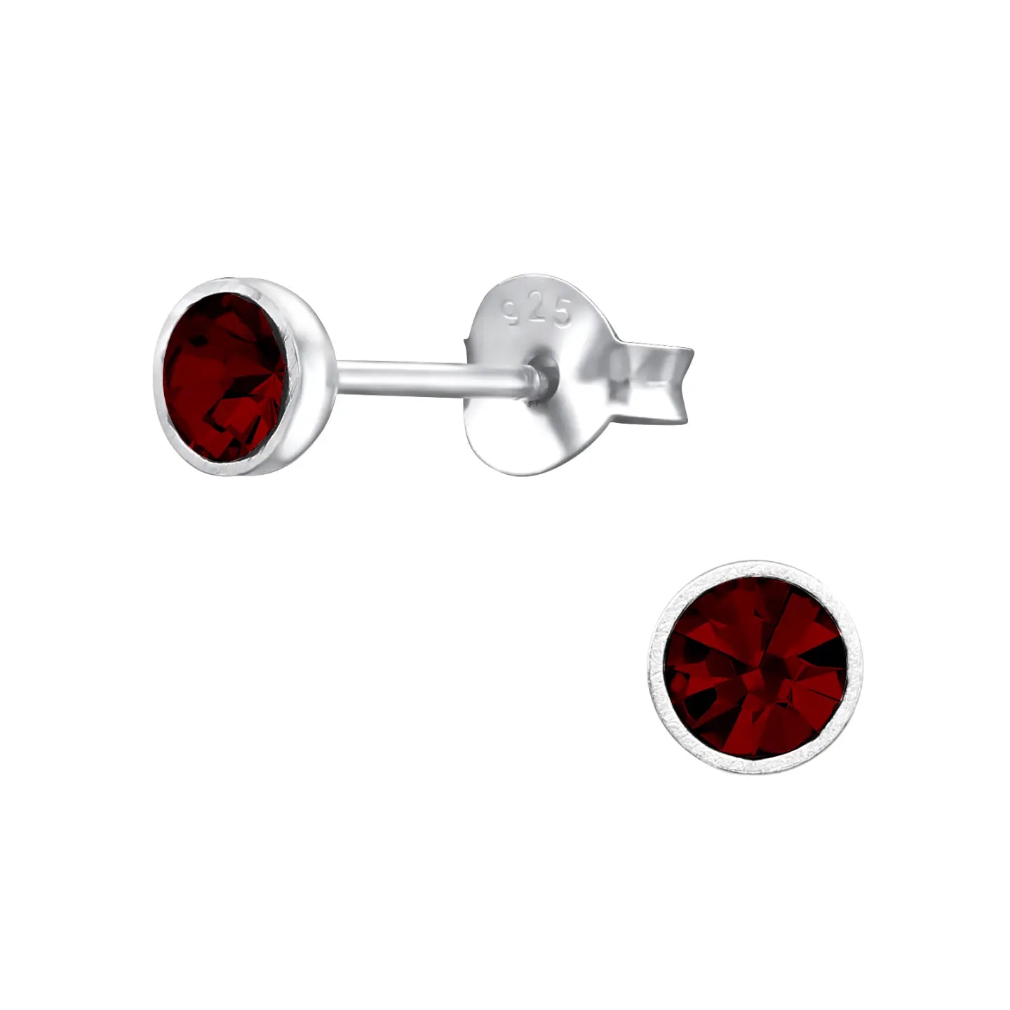 -Zilveren Oorbellen Met Kristal 4mm-Aramat Jewels