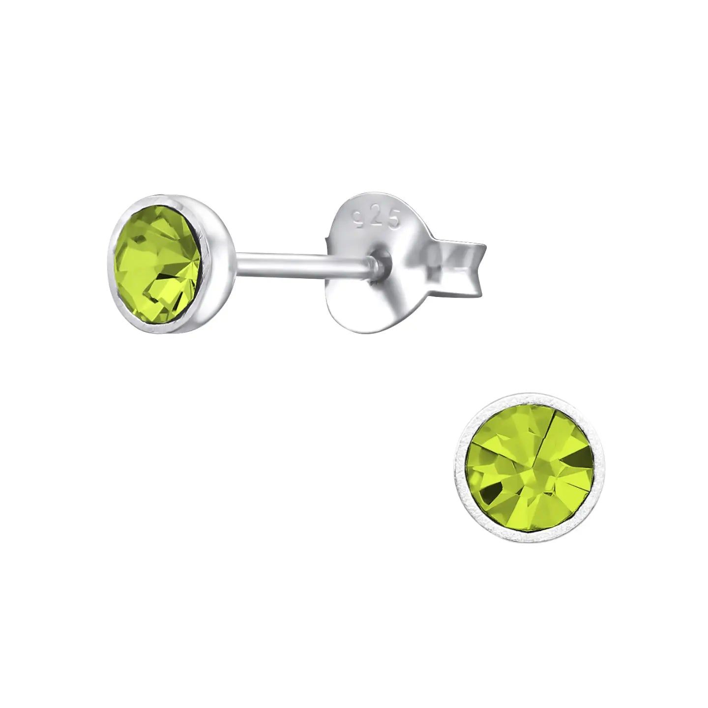 -Zilveren Oorbellen Met Kristal 4mm-Aramat Jewels