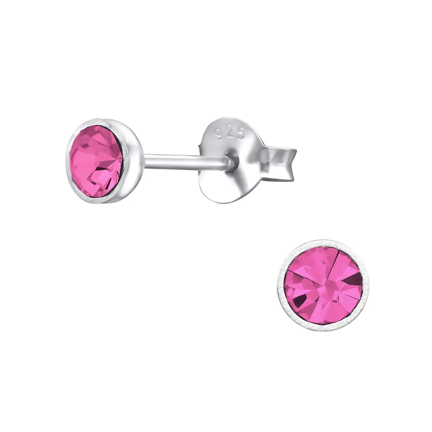 -Zilveren Oorbellen Met Kristal 4mm-Aramat Jewels