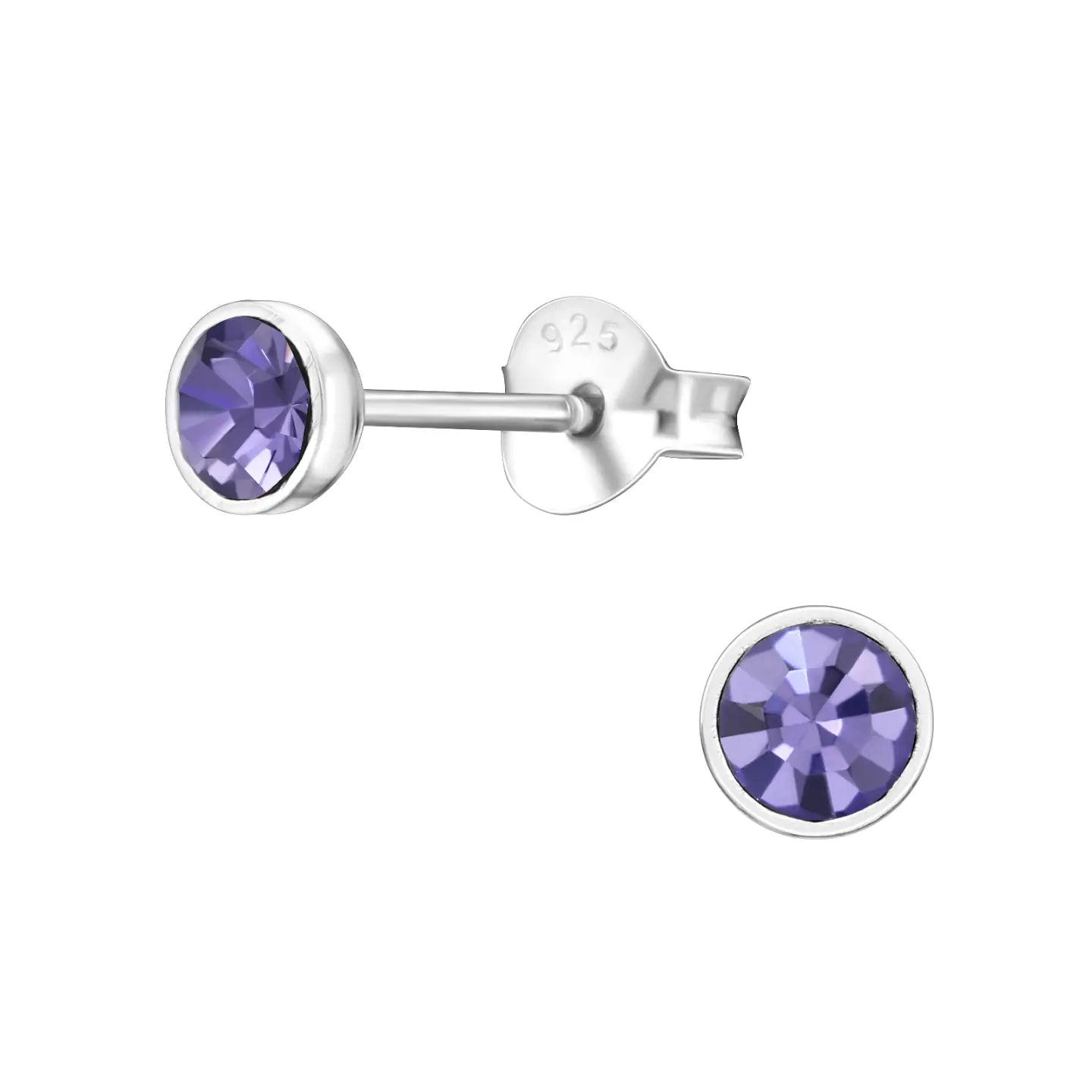 -Zilveren Oorbellen Met Kristal 4mm-Aramat Jewels