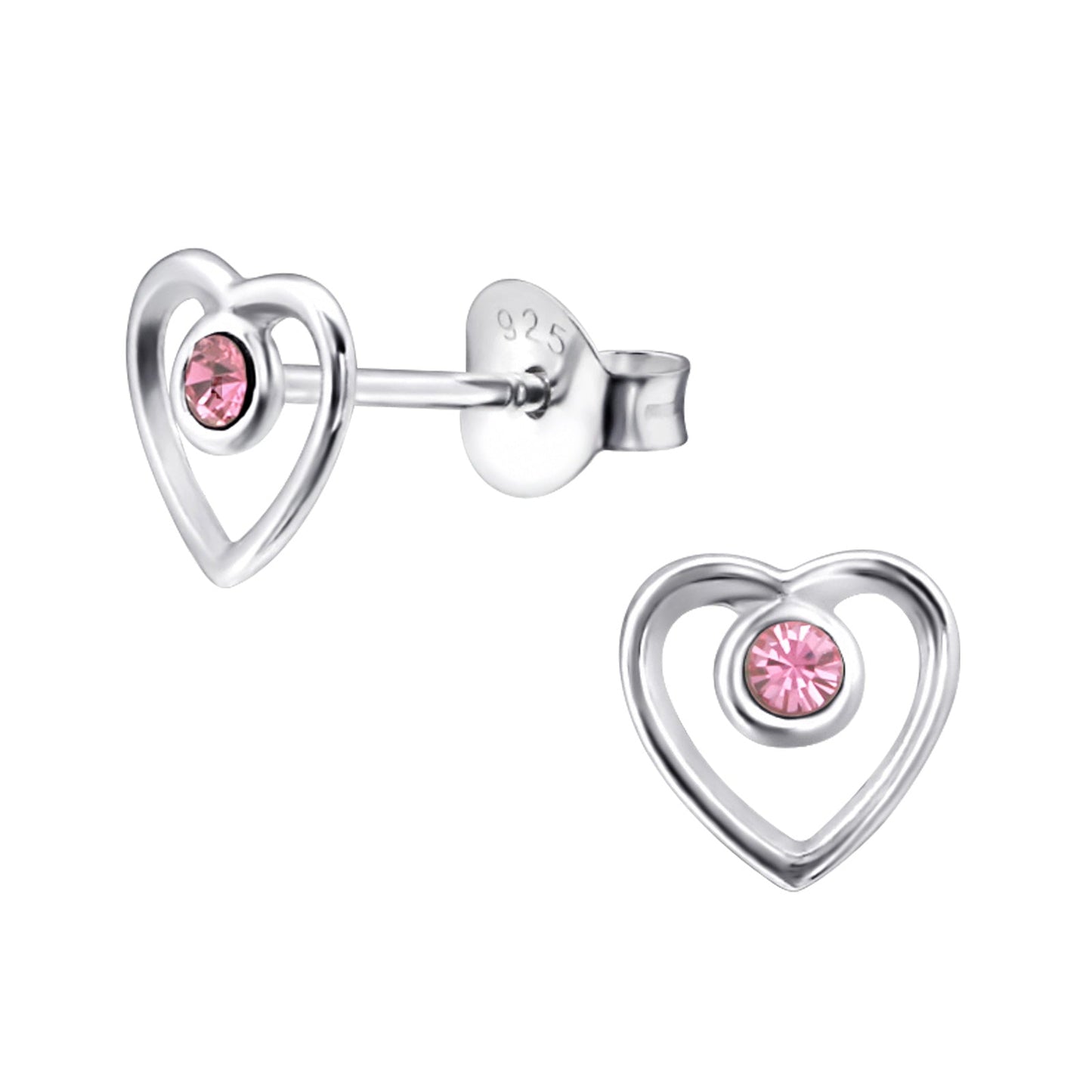 Zilveren Hartjes Oorbellen Zilver/Kristal Licht Roze-7mm 4 x 4 mm 4mm 5 x 5 mm 5mm 6 x 6 mm 6mm 7mm 8720157094180 8mm 9mm alles Apparel & Accessories > Jewelry > Earrings Aramat Jewels dames elf925 emaille Geen hanger Geen oormodel glitter hart kinderen kristal Meerdere Maten Meerdere Varianten Met_steen Nieuw oorbellen plastick silver Volwassenen zilver