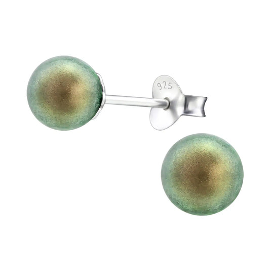 Iriserende Groene Zilveren Oorknopjes - Aramat Jewels®