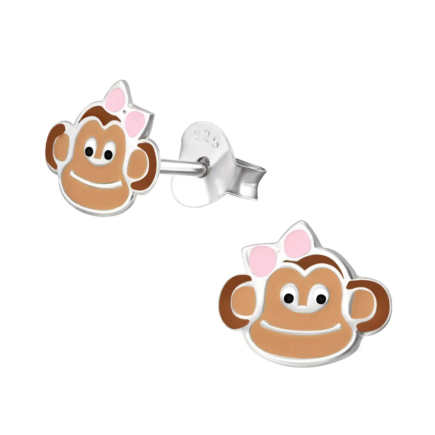 Zilveren Kinder Oorbellen Aapjes