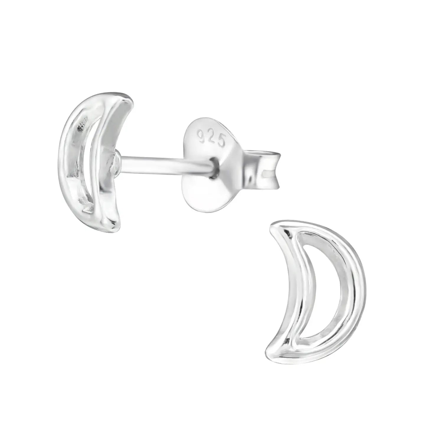 Zilveren Oorstuds Maantje 6x4mm