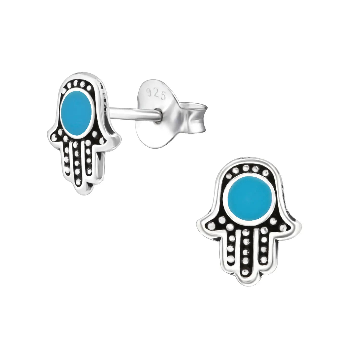 Zilveren Hamsa Hand Oorbellen