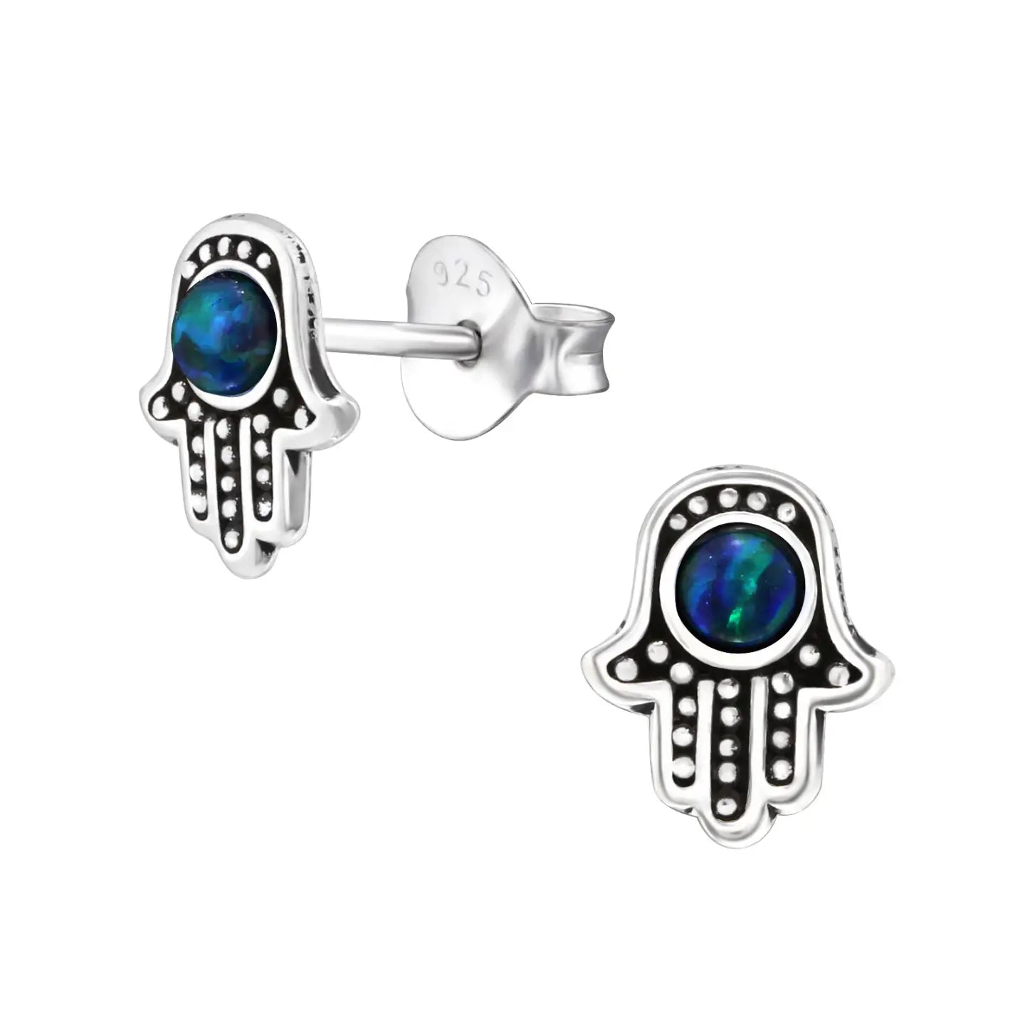 Zilveren Hamsa Hand Oorbellen