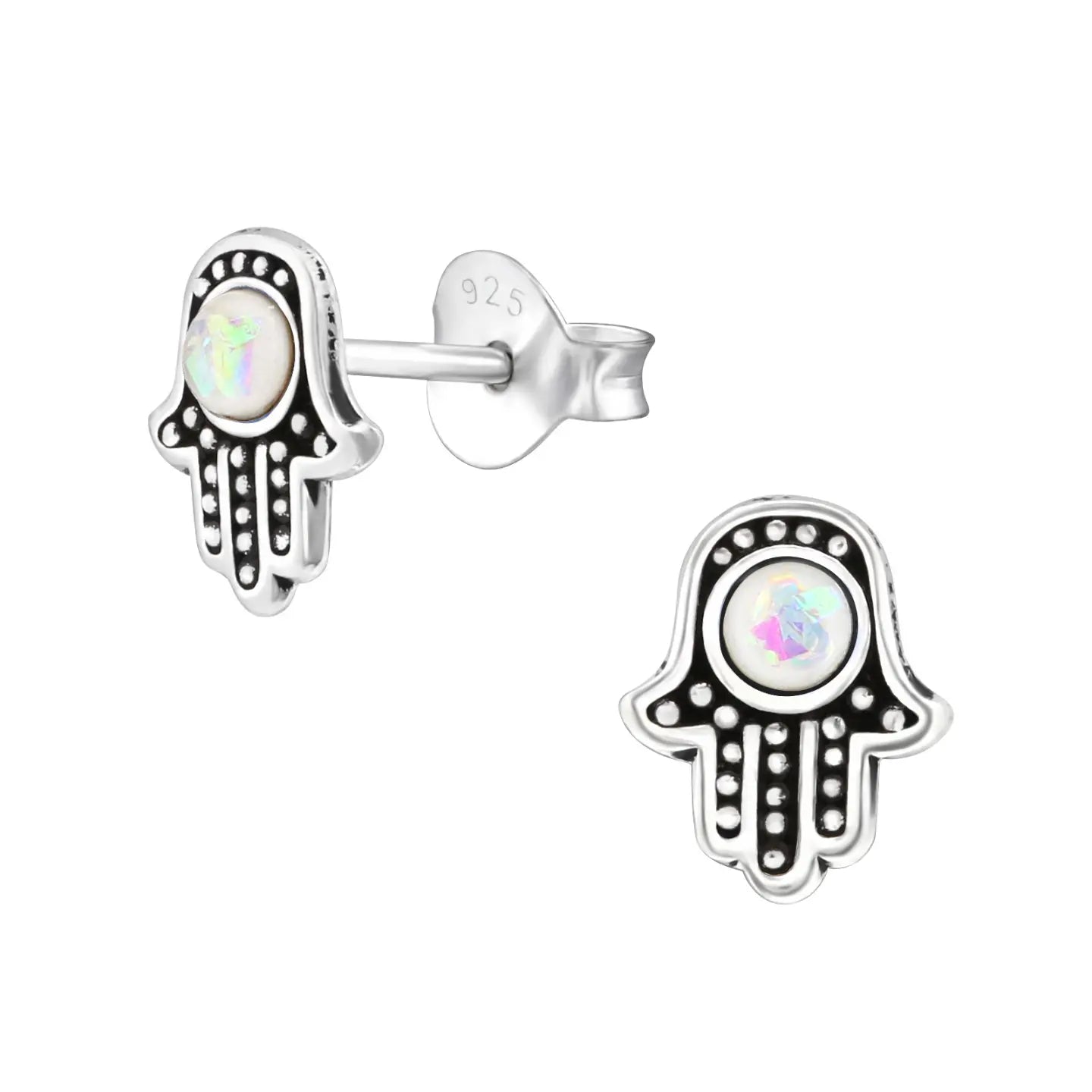 Zilveren Hamsa Hand Oorbellen