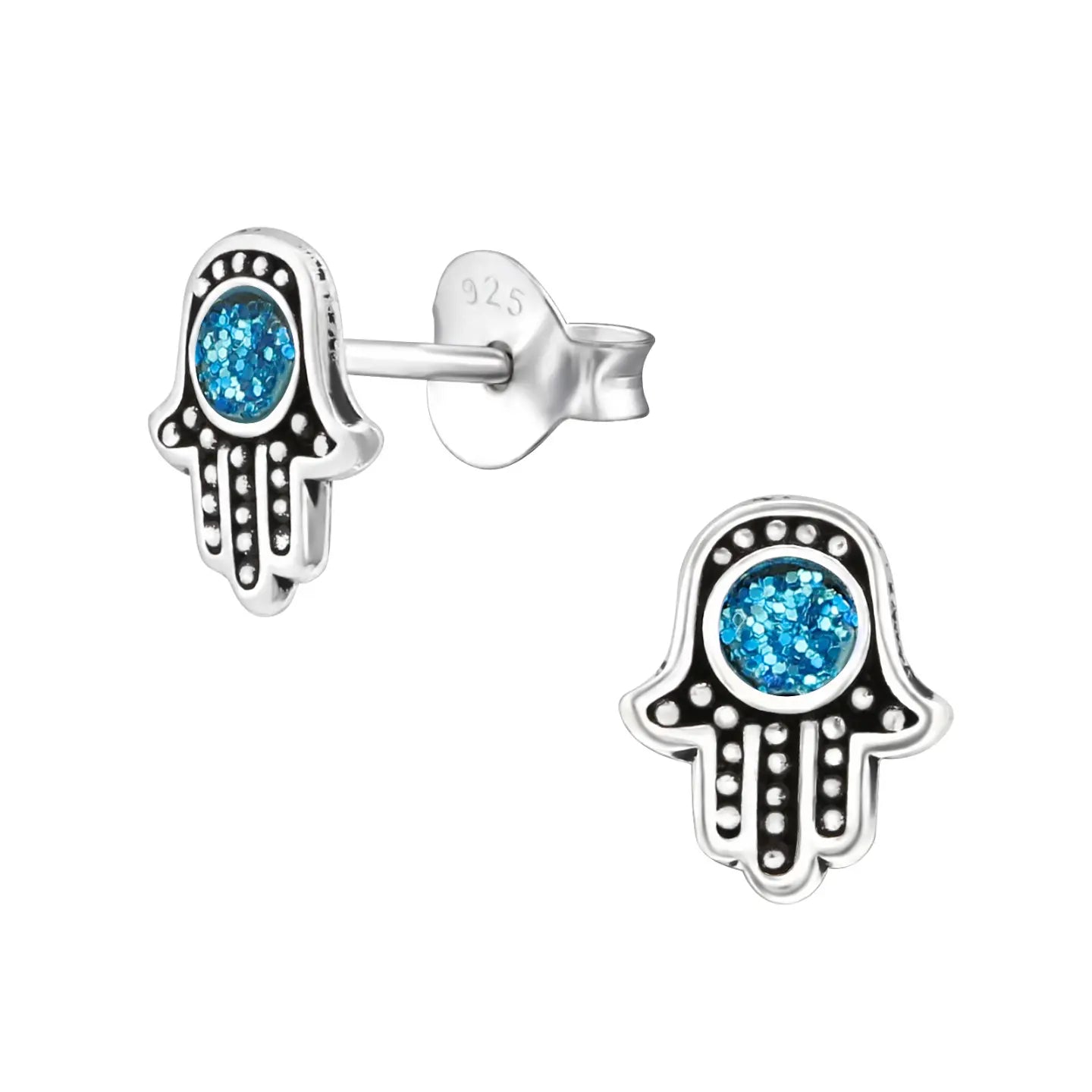 Zilveren Hamsa Hand Oorbellen