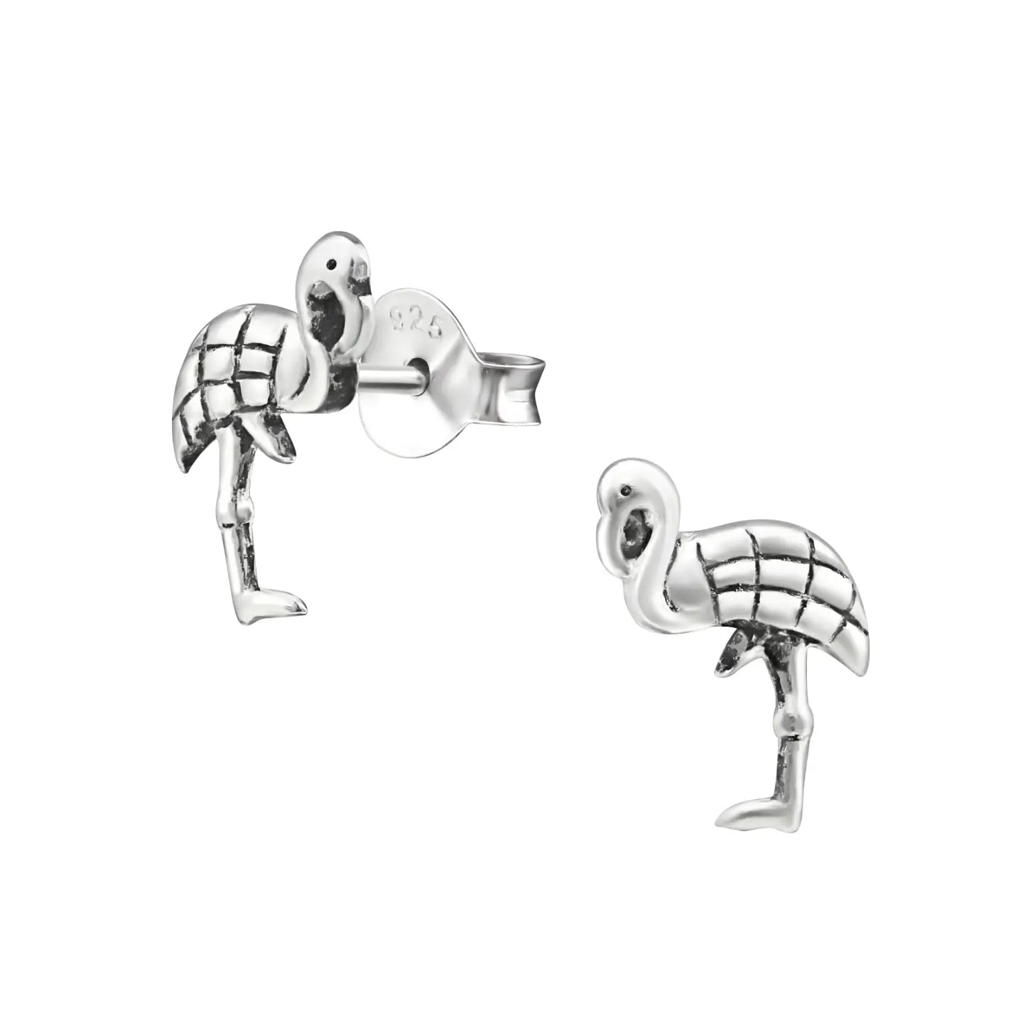 Flamingo Oorbellen zilver