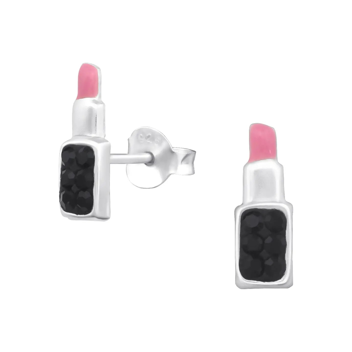 Zilveren Lippenstift Oorbellen
