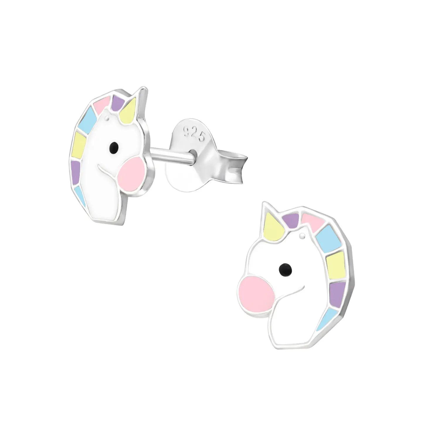 Zilveren Unicorn Oorbellen - Wit & Paars Kristal Cadeau
