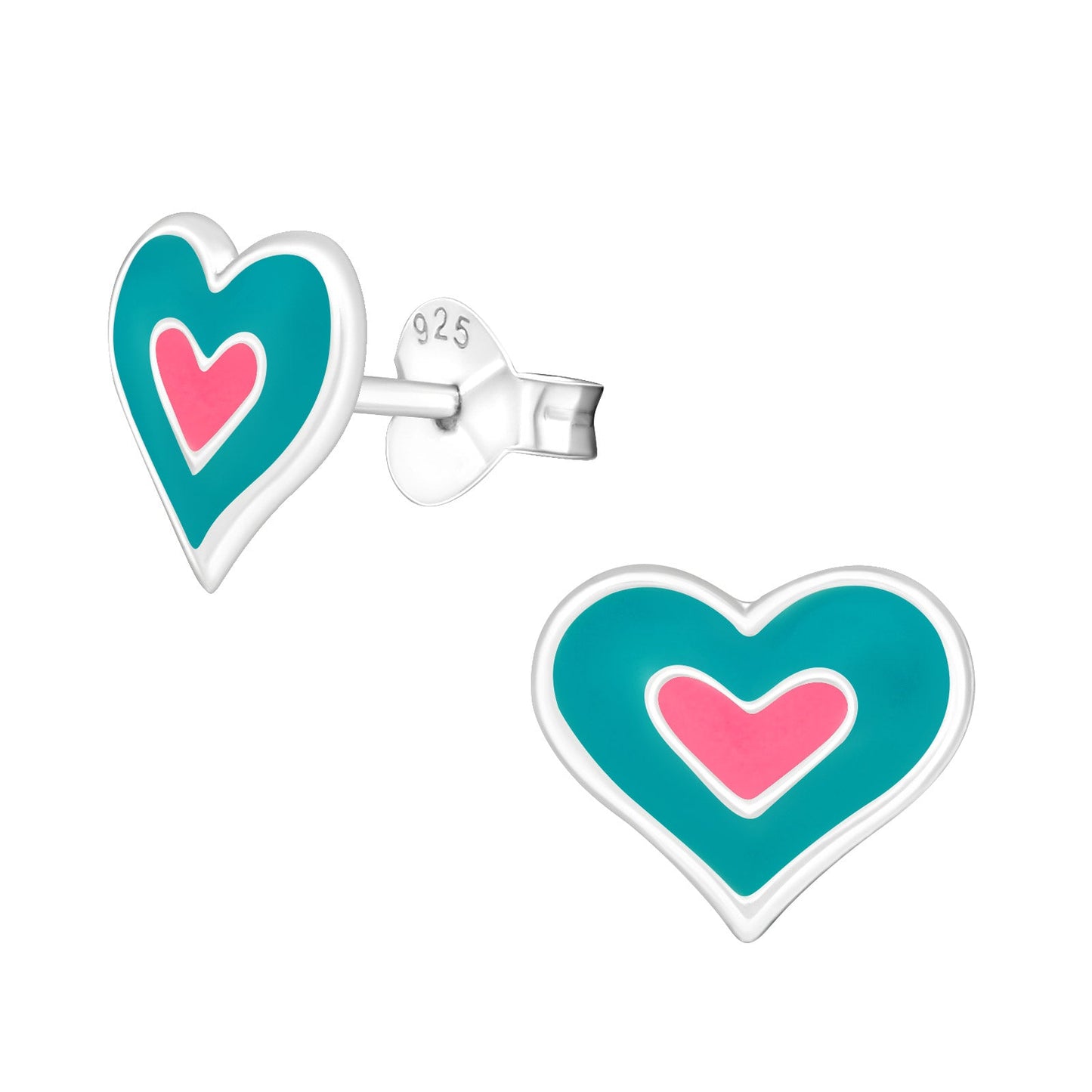 Zilveren Hartjes Oorbellen Blauw/Roze-9x8mm 4 x 4 mm 4mm 5 x 5 mm 5mm 6 x 6 mm 6mm 7mm 8720157094180 8mm 9mm alles Apparel & Accessories > Jewelry > Earrings Aramat Jewels dames elf925 emaille Geen hanger Geen oormodel glitter hart kinderen kristal Meerdere Maten Meerdere Varianten Met_steen Nieuw oorbellen plastick silver Volwassenen zilver
