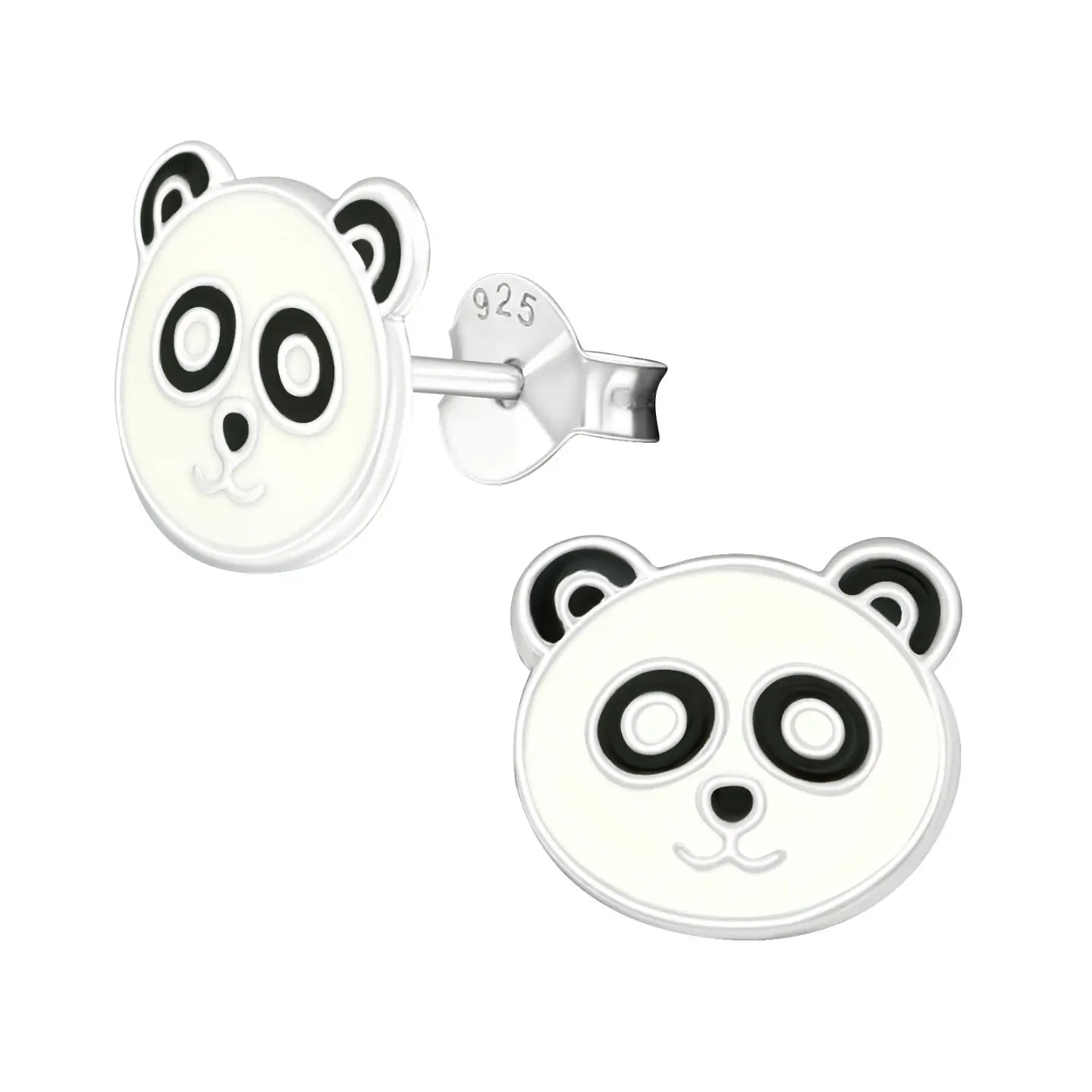 Zilveren Panda Oorbellen