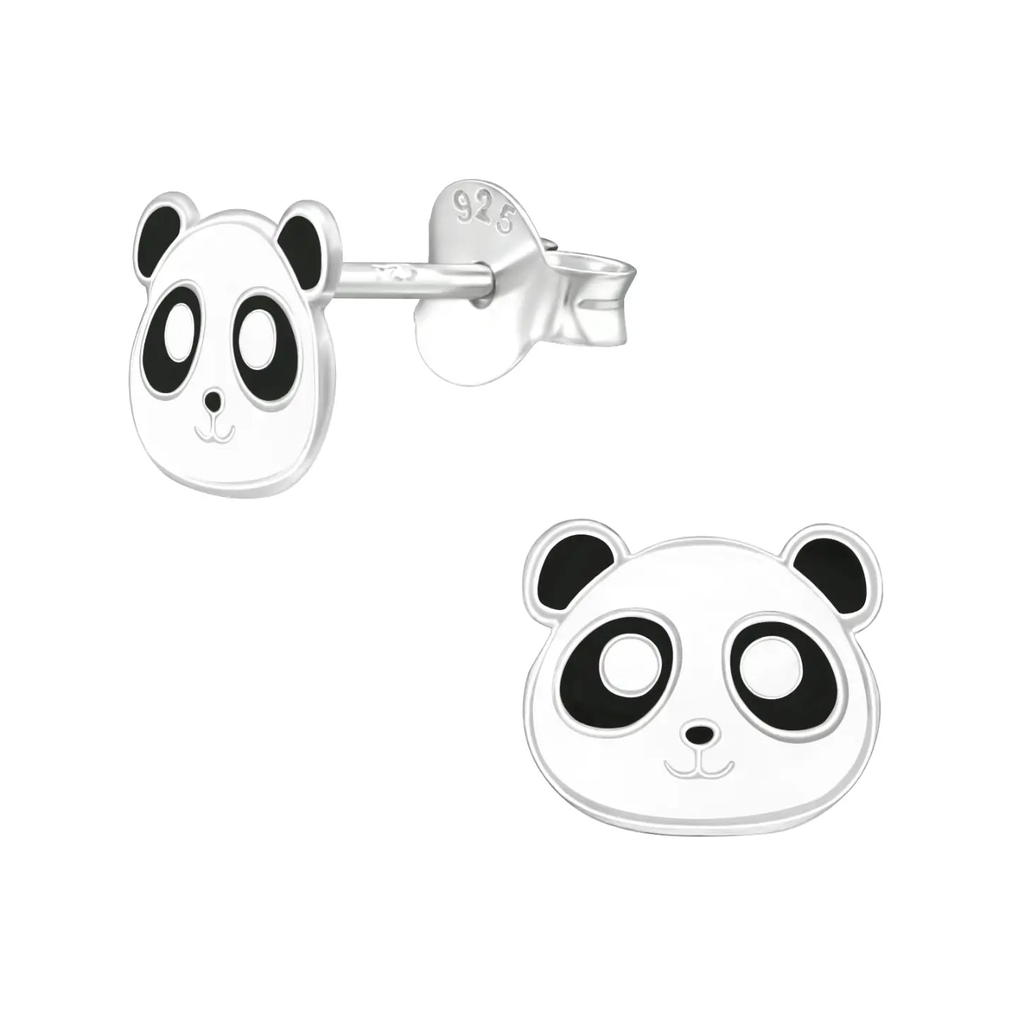 Zilveren Panda Oorbellen
