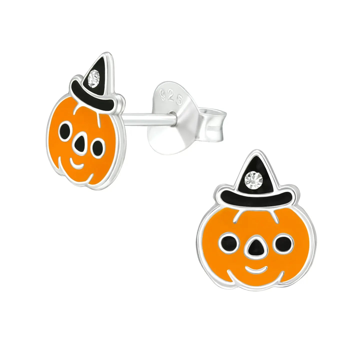 Zilveren Pompoen Oorbellen voor Halloween