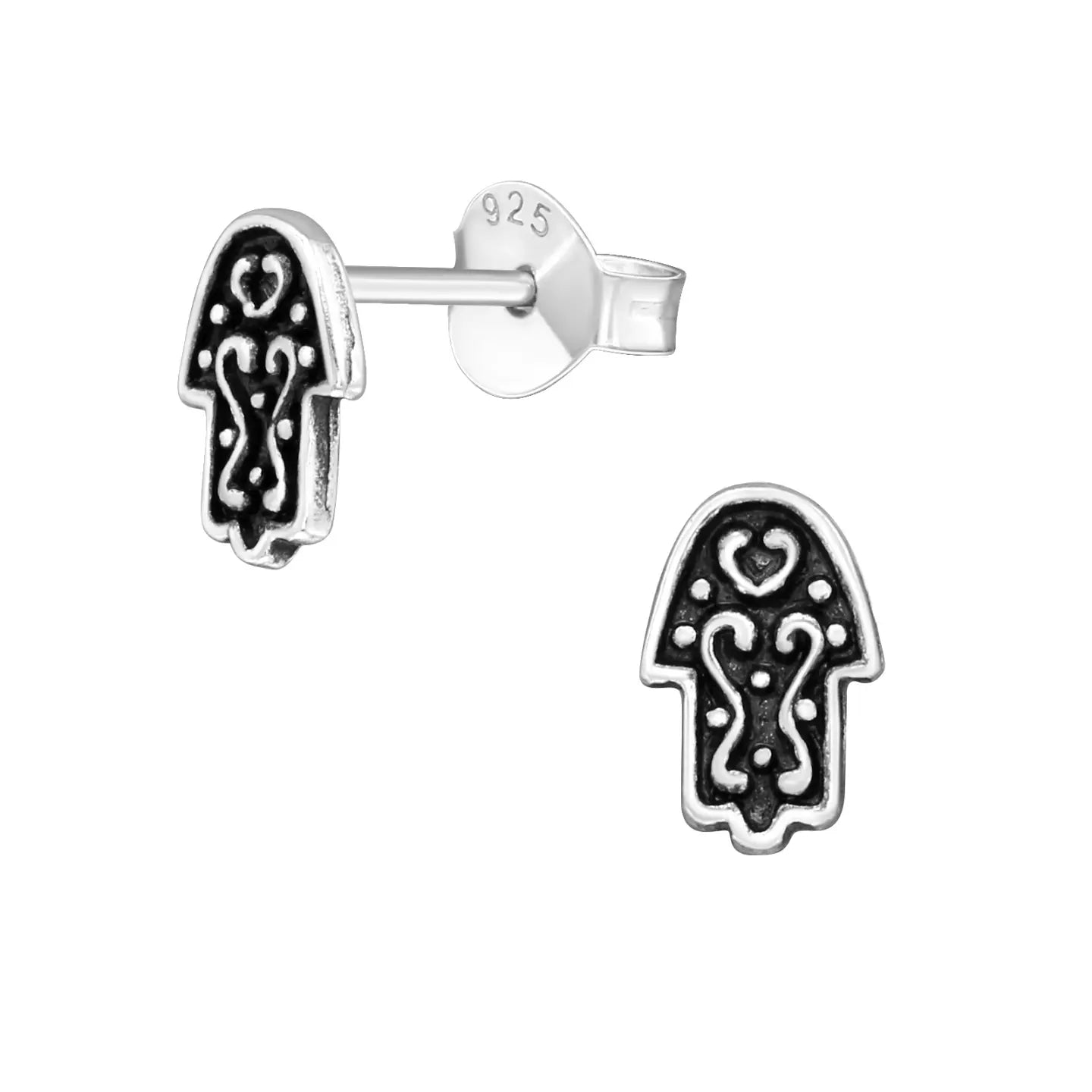 Zilveren Hamsa Hand Oorbellen