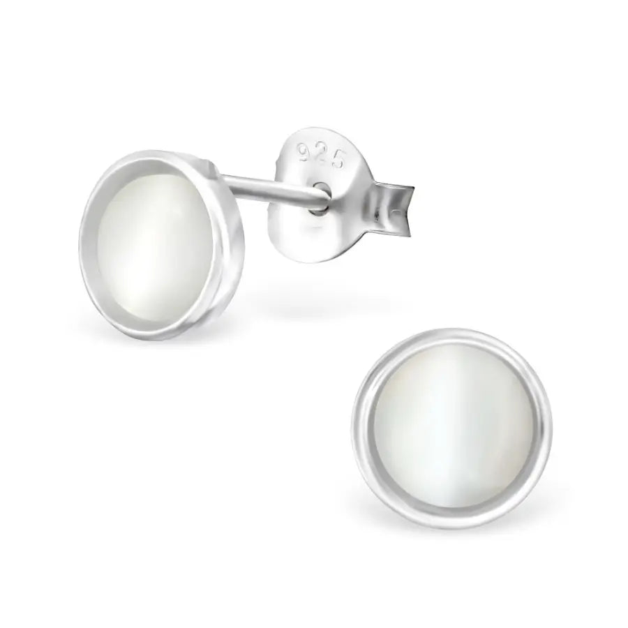 Zilveren Cats Eye Oorbellen - 6mm