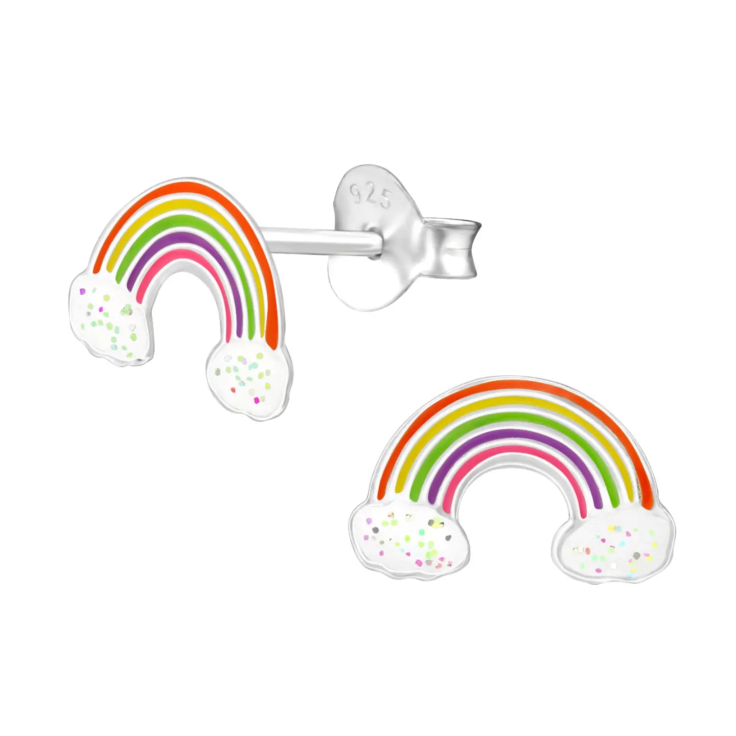 Kleurrijke Zilveren Regenboog Oorbellen