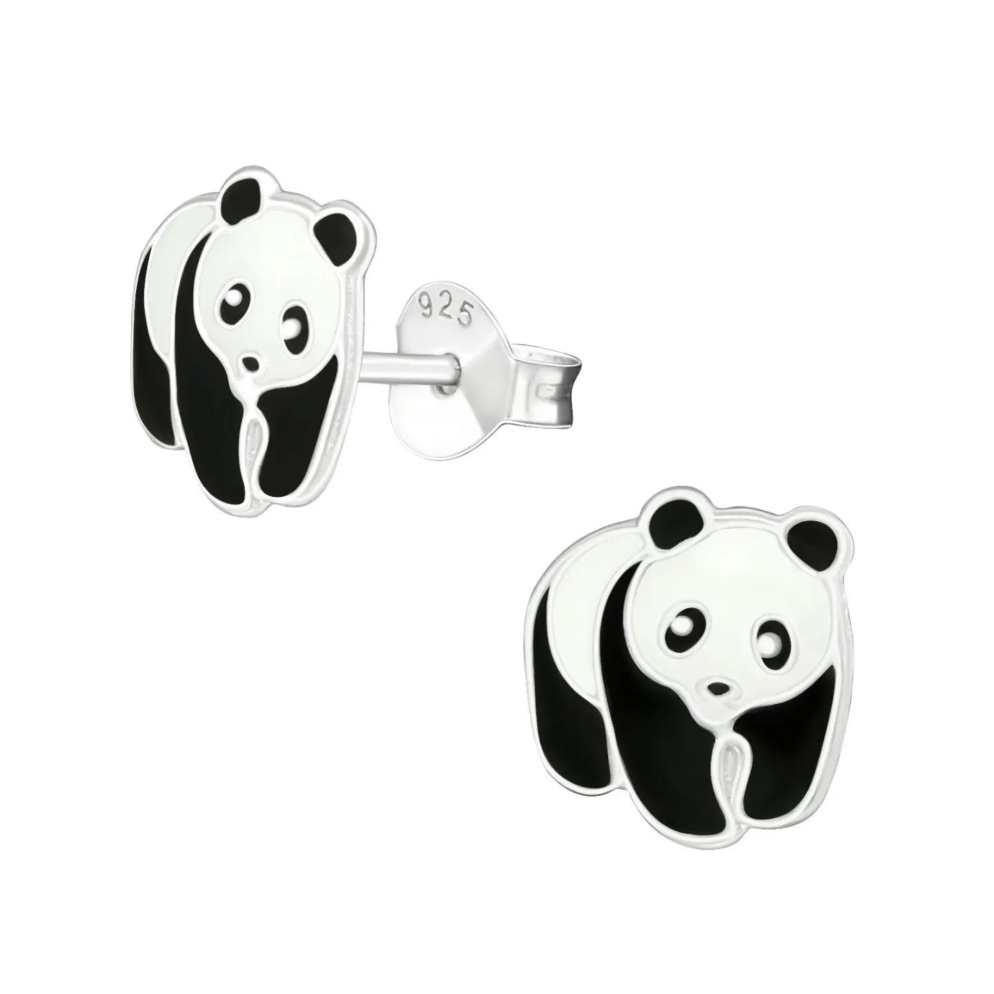 Zilveren Panda Oorbellen