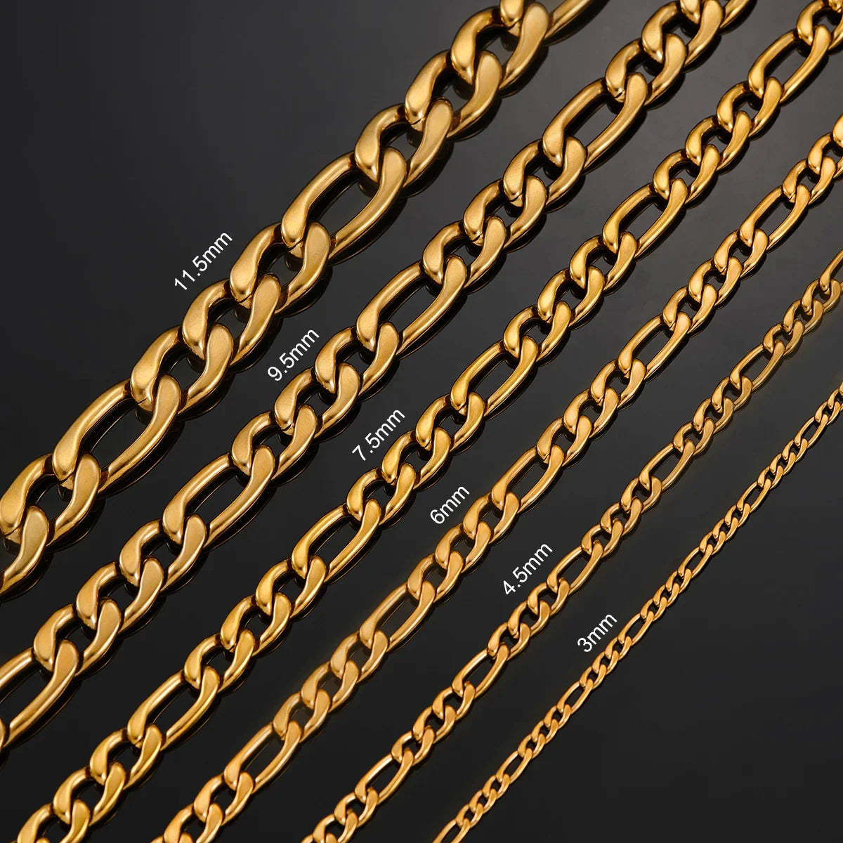 Goudkleurige Stalen Figaro Ketting