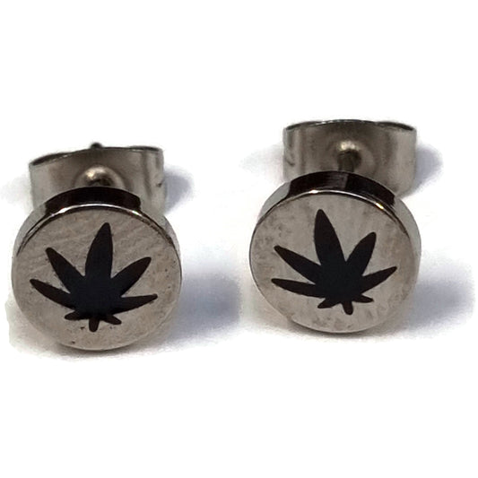 Wietblad Oorbellen van 8mm - Rvs