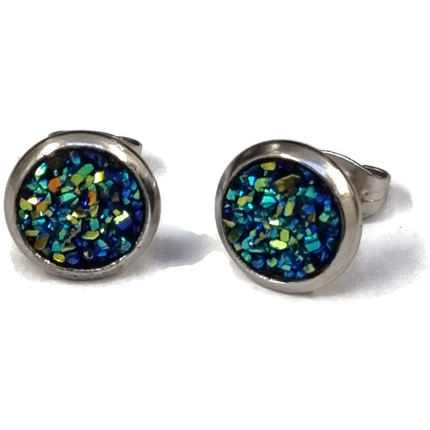 Schitterende Stalen Druzy Oorbellen